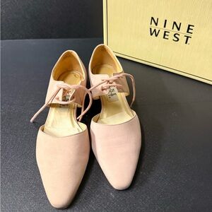 Nine West Blush Lace-Up Pointed-Toe Flats